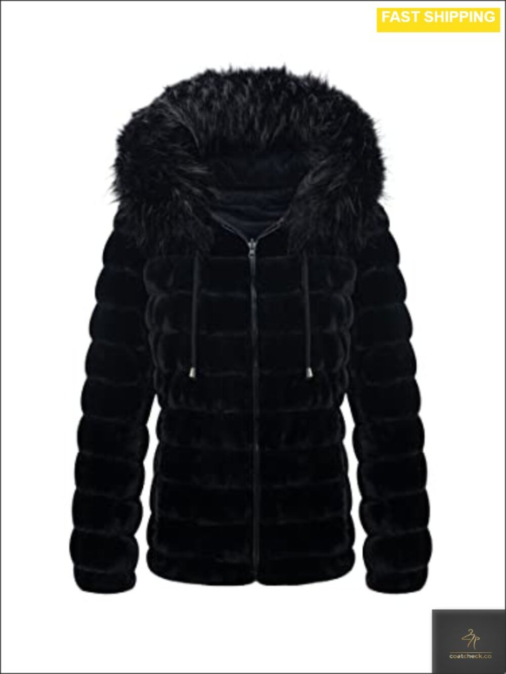 Reversible Faux Fur Puffer Winter Jacket Hooded